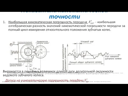 Показатели кинематической точности