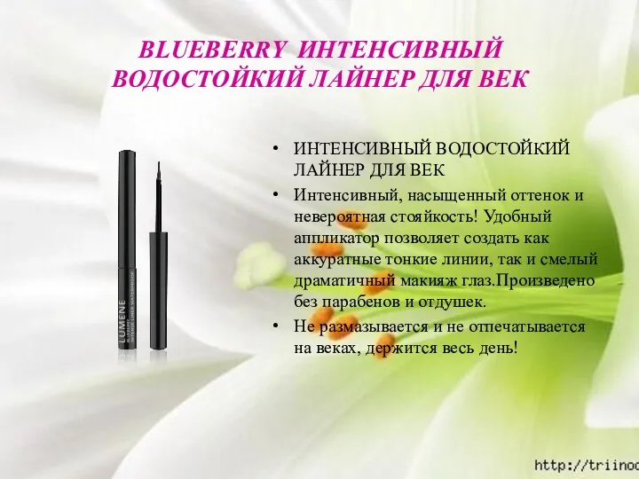 BLUEBERRY ИНТЕНСИВНЫЙ ВОДОСТОЙКИЙ ЛАЙНЕР ДЛЯ ВЕК ИНТЕНСИВНЫЙ ВОДОСТОЙКИЙ ЛАЙНЕР ДЛЯ