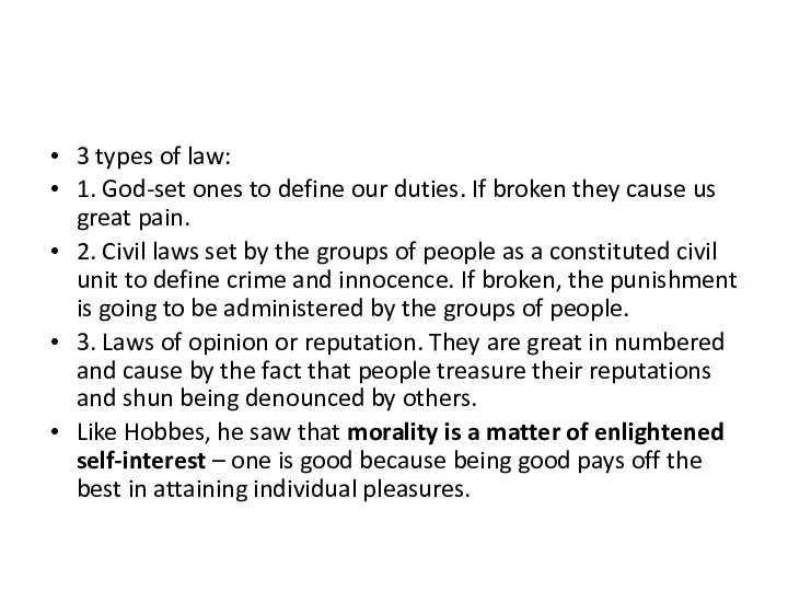 3 types of law: 1. God-set ones to define our