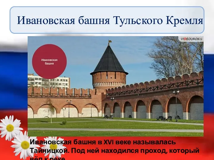 Ивановская башня Тульского Кремля Ивановская башня в XVI веке называлась