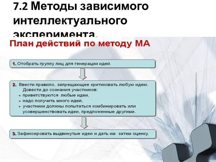 7.2 Методы зависимого интеллектуального эксперимента.