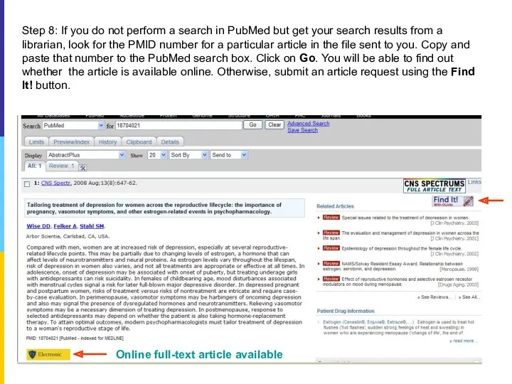 Step 8: If you do not perform a search in PubMed but get