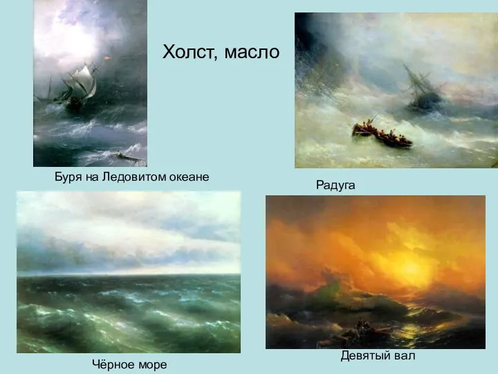 Чёрное море Буря на Ледовитом океане Радуга Девятый вал Холст, масло