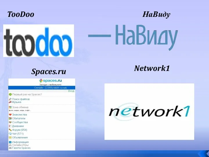 TooDoo НаВиду Spaces.ru Network1