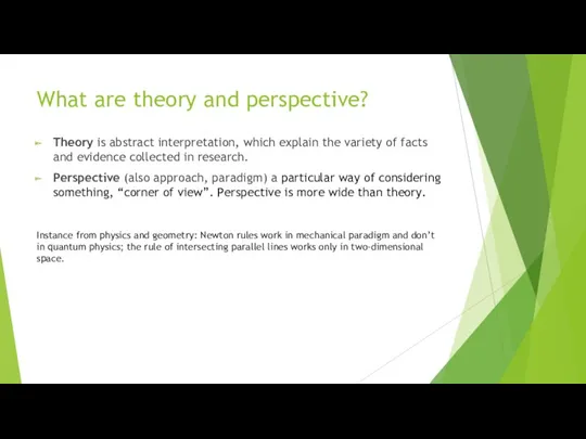 What are theory and perspective? Theory is abstract interpretation, which