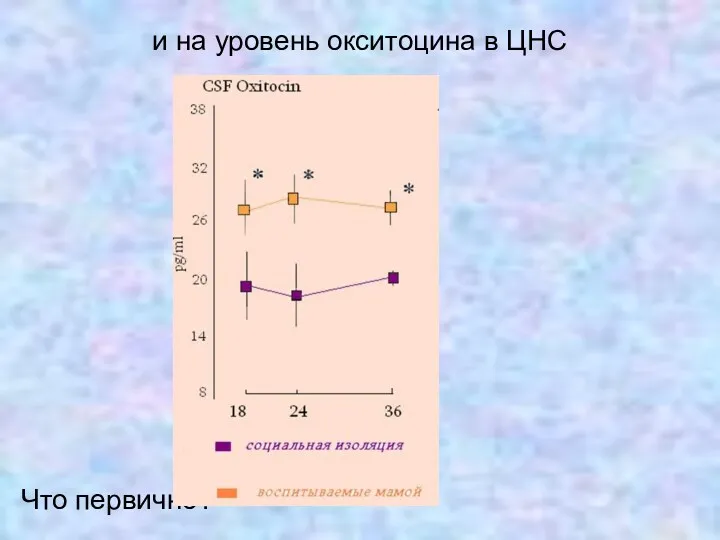 и на уровень окситоцина в ЦНС Что первично?