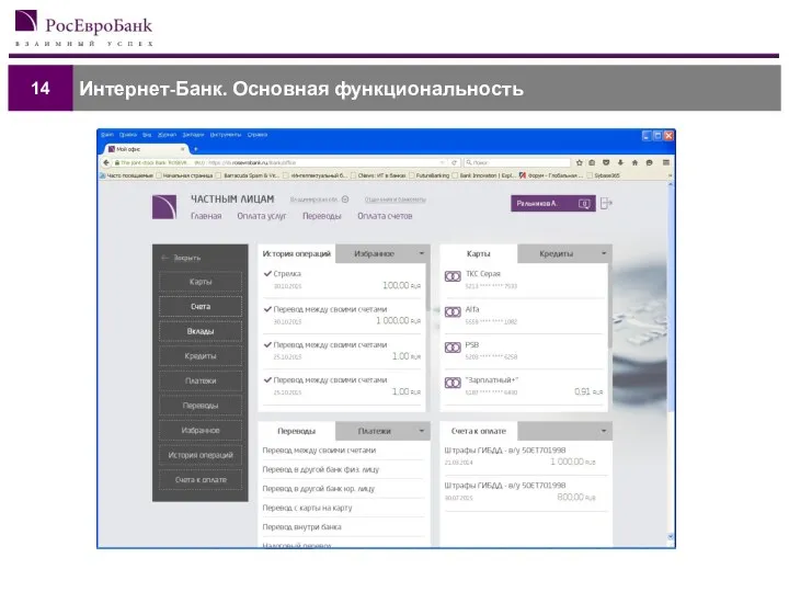 Интернет-Банк. Основная функциональность 14