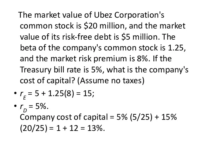 The market value of Ubez Corporation's common stock is $20