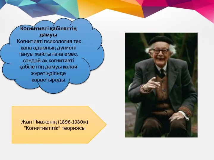 Когнитивті қабілеттің дамуы Когнитивті психология тек қана адамның дүниені тануы