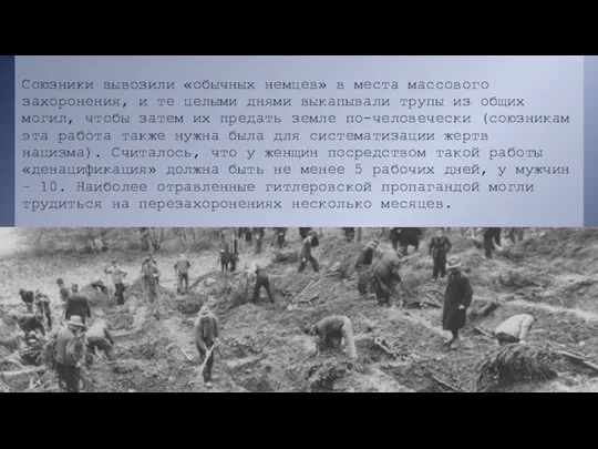 Союзники вывозили «обычных немцев» в места массового захоронения, и те