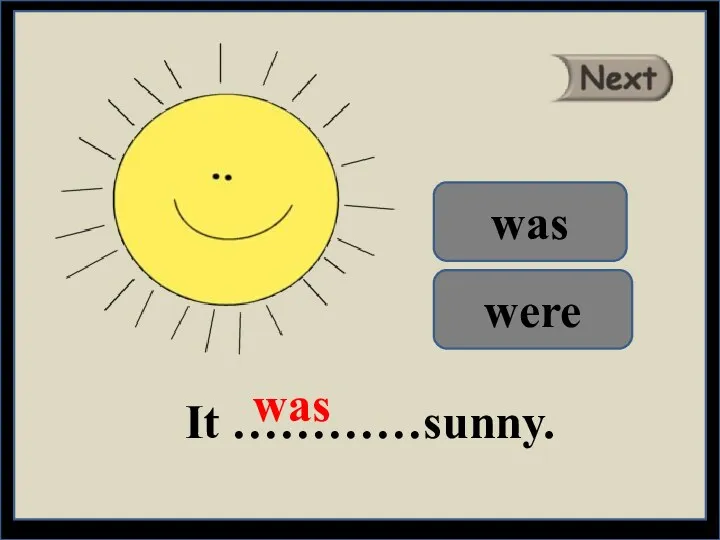It …………sunny. was were was