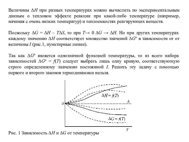 Величины ΔН при разных температурах можно вычислить по экспериментальным данным