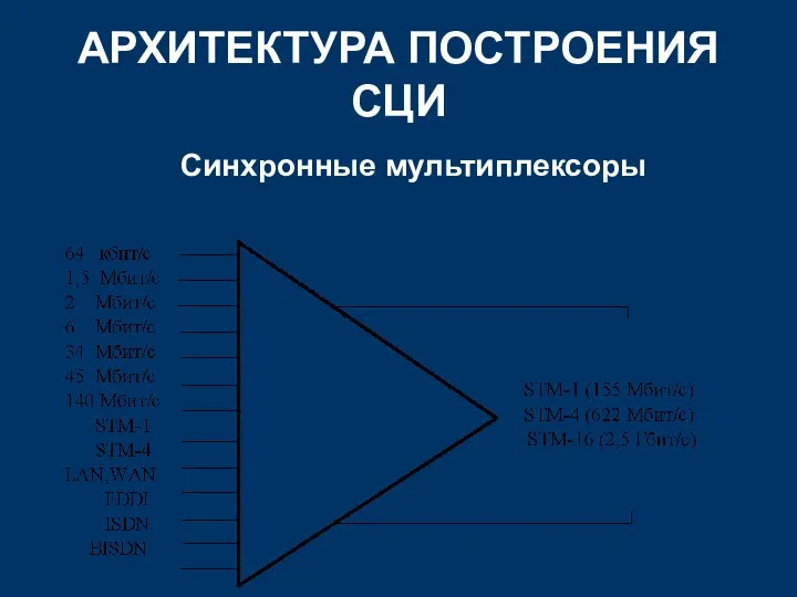 АРХИТЕКТУРА ПОСТРОЕНИЯ СЦИ Синхронные мультиплексоры