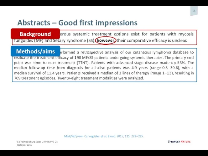 Abstracts – Good first impressions Numerous systemic treatment options exist