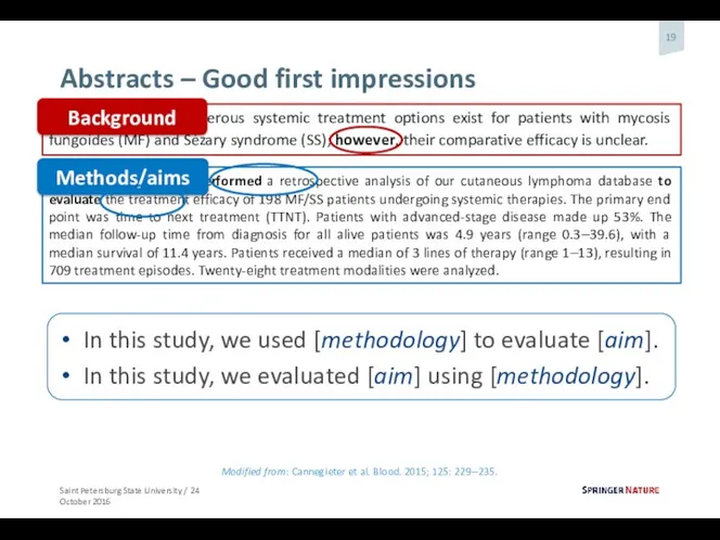 Abstracts – Good first impressions Numerous systemic treatment options exist