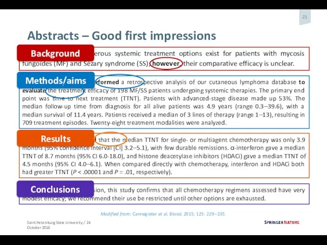 Abstracts – Good first impressions Numerous systemic treatment options exist