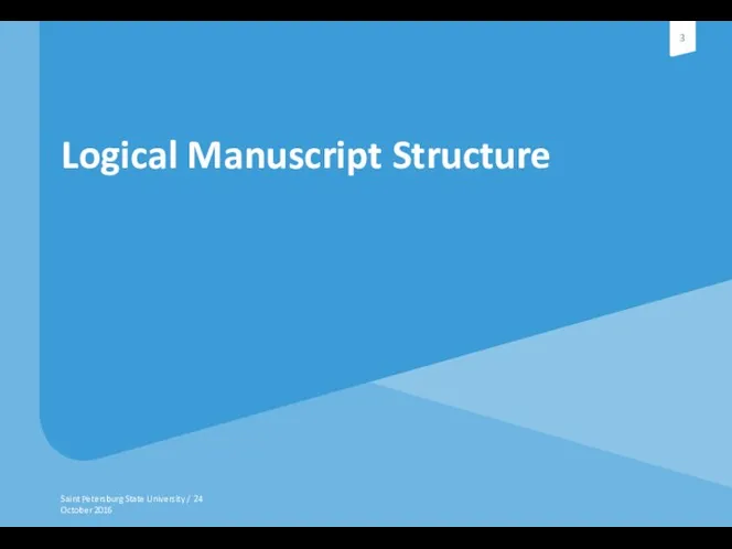 Logical Manuscript Structure