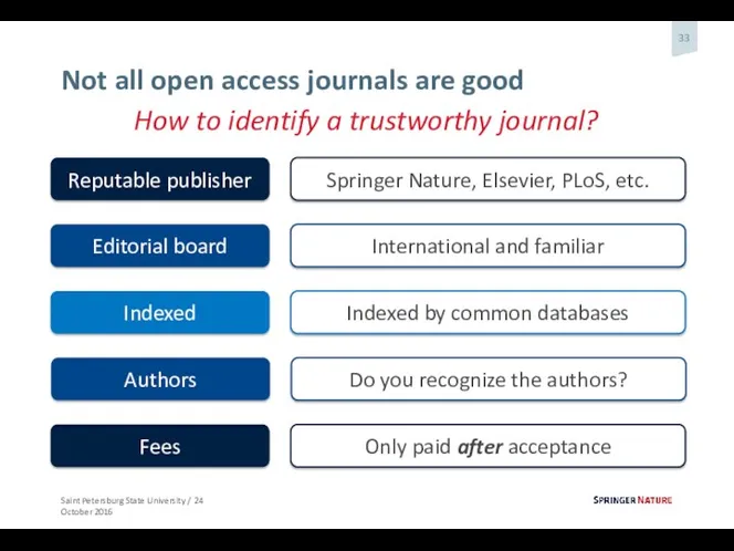 Not all open access journals are good How to identify