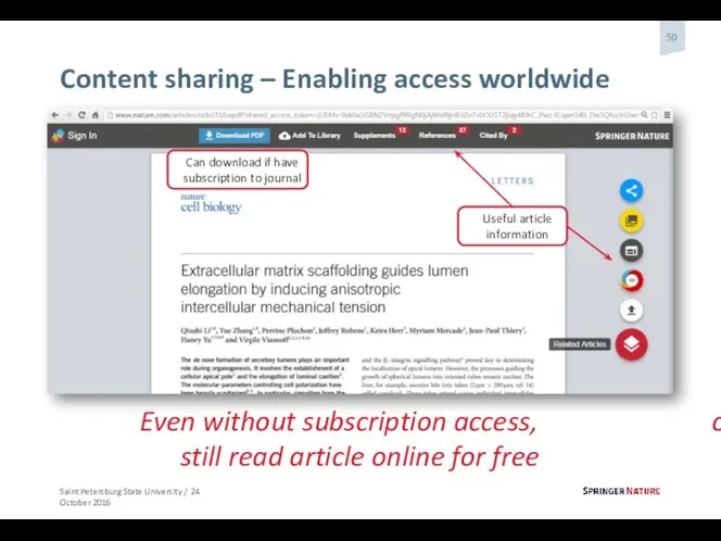 Content sharing – Enabling access worldwide Can download if have
