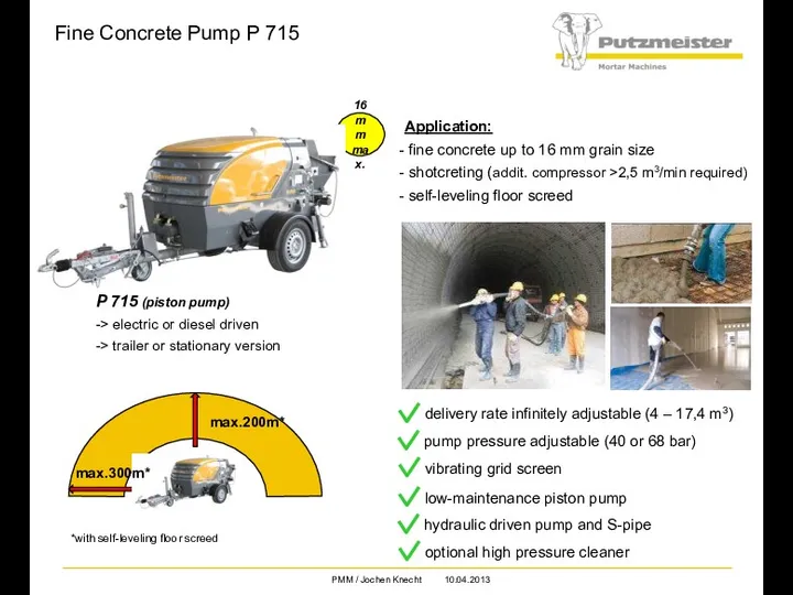 Fine Concrete Pump P 715 P 715 (piston pump) ->