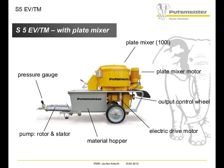 S5 EV/TM plate mixer (100l) output control wheel plate mixer