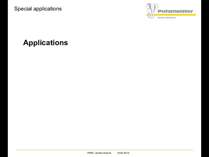 Special applications Applications