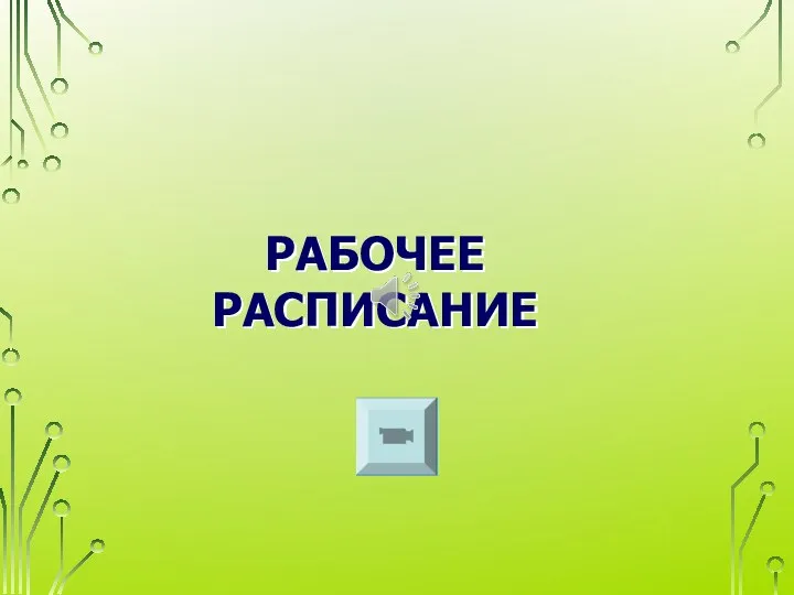 РАБОЧЕЕ РАСПИСАНИЕ