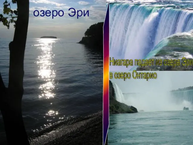 озеро Эри Ниагара падает из озера Эри в озеро Онтарио