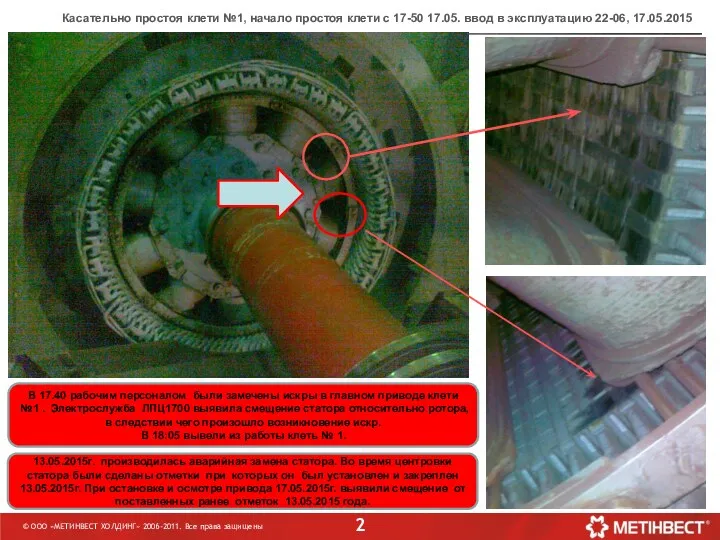 Касательно простоя клети №1, начало простоя клети с 17-50 17.05.