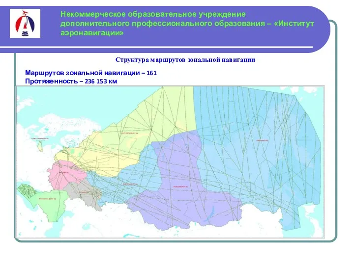 Структура маршрутов зональной навигации Маршрутов зональной навигации – 161 Протяженность – 236 153