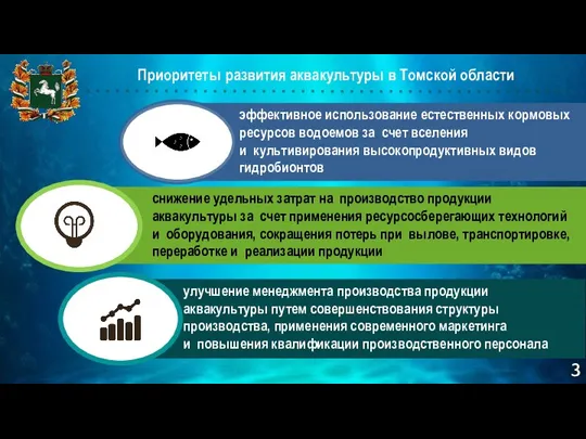 Приоритеты развития аквакультуры в Томской области эффективное использование естественных кормовых ресурсов водоемов за