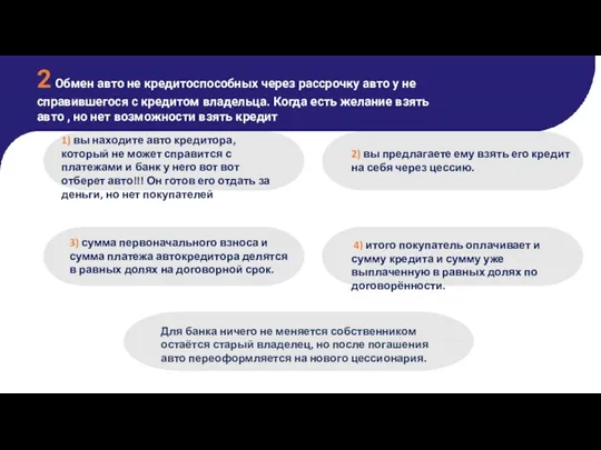 2 Обмен авто не кредитоспособных через рассрочку авто у не