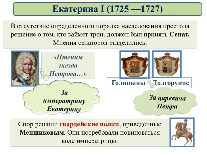 В отсутствие определенного порядка наследования престола решение о том, кто