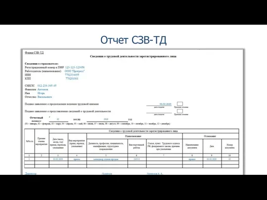 Отчет СЗВ-ТД