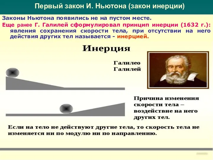 Законы Ньютона появились не на пустом месте. Еще ранее Г.