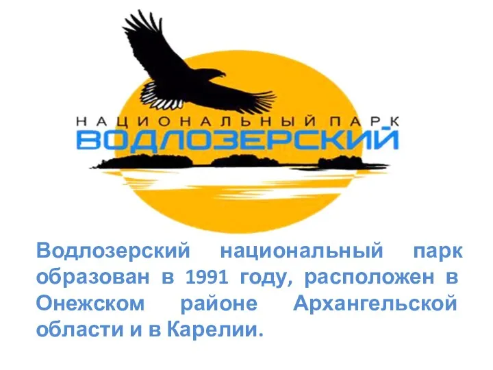 Водлозерский национальный парк образован в 1991 году, расположен в Онежском районе Архангельской области и в Карелии.