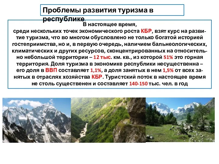 В настоящее время, среди нескольких точек экономического роста КБР, взят