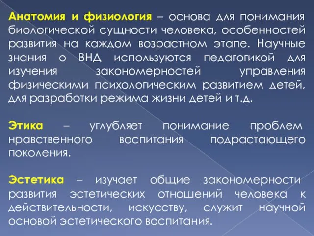 Анатомия и физиология – основа для понимания биологической сущности человека,