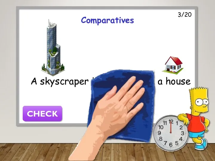 3/20 Comparatives A skyscraper is higher than a house CHECK