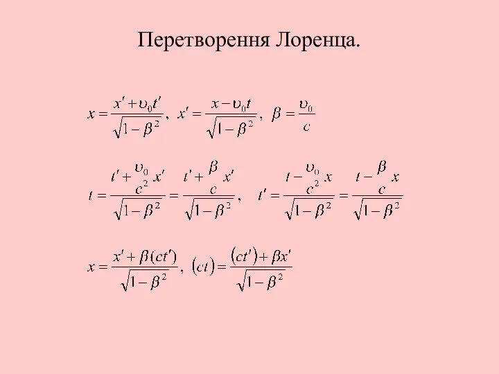 Перетворення Лоренца.