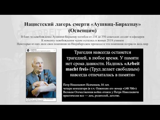 Нацистский лагерь смерти «Аушвиц-Биркенау» (Освенцим) В боях за освобождение Аушвица-Биркенау