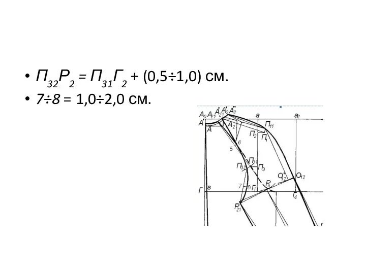 П32Р2 = П31Г2 + (0,5÷1,0) см. 7÷8 = 1,0÷2,0 см.