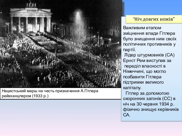 Нацистський марш на честь призначення А.Гітлера рейхканцлером (1933 р.) Важливим