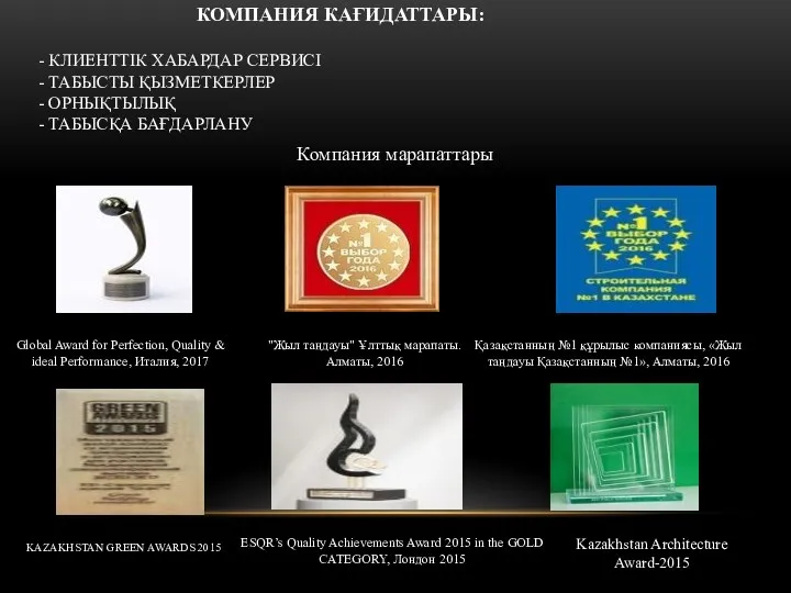 КОМПАНИЯ КАҒИДАТТАРЫ: - КЛИЕНТТІК ХАБАРДАР СЕРВИСІ - ТАБЫСТЫ ҚЫЗМЕТКЕРЛЕР -