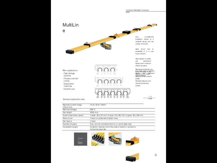 11 Fast, cost-effective installation thanks to a multipole design and