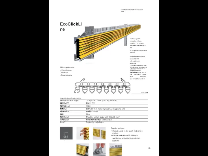 13 Conductix-Wampfler Conductor Rails Modular system consisting of base modules