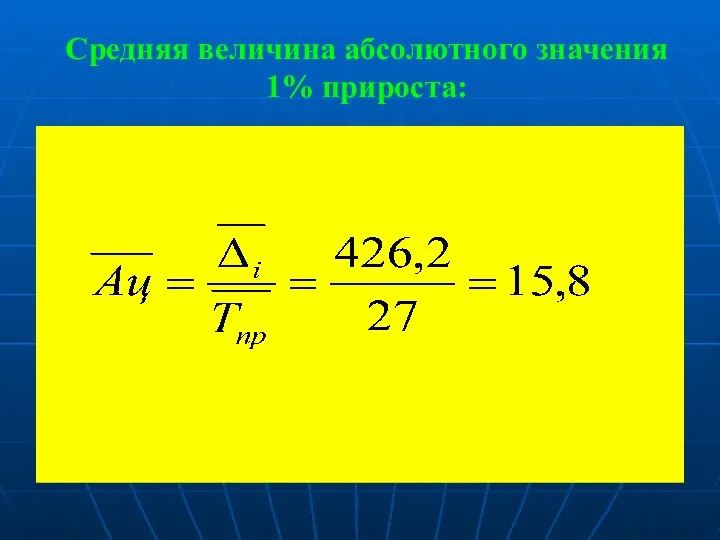 Средняя величина абсолютного значения 1% прироста: