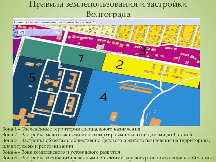 Правила землепользования и застройки Волгограда Зона 1 – Озеленённые территории