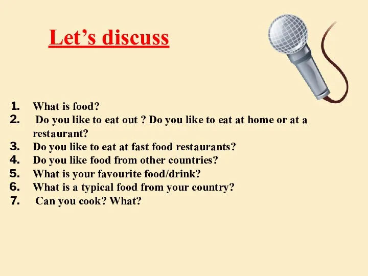 Let’s discuss What is food? Do you like to eat