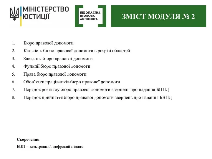 Бюро правової допомоги Кількість бюро правової допомоги в розрізі областей